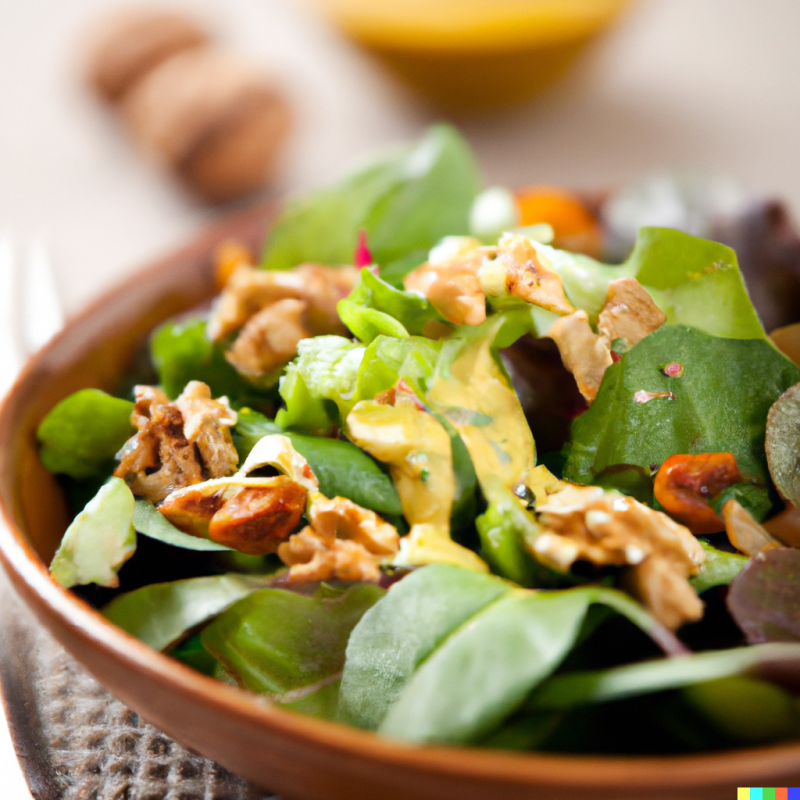 Cevizli Hardal soslu salata